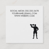 Kettle Bell Personal Trainer White Leather Vierkante Visitekaartje (Achterkant)