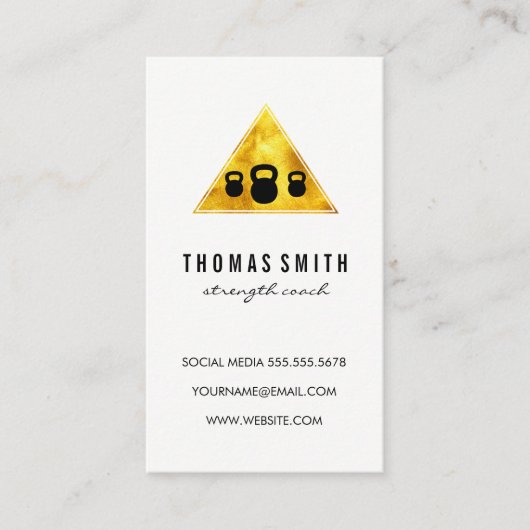 Kettle Bell Persoonlijke Trainer Golden Triangle Visitekaartje (Voorkant)