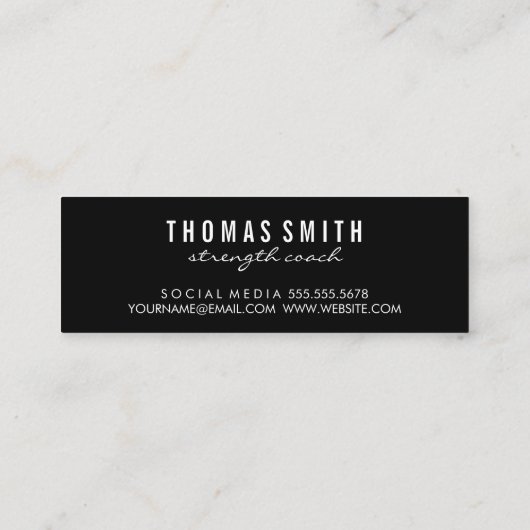 Kettle Bell Persoonlijke Trainer Mini Visitekaartje (Achterkant)