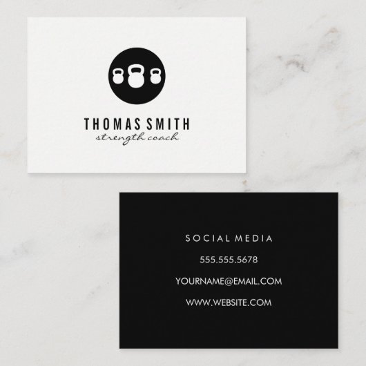 Kettle Bell Persoonlijke Trainer Visitekaartje (Voorkant / Achterkant)