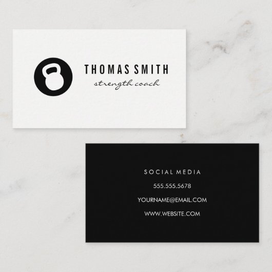 Kettle Bell Persoonlijke Trainer Visitekaartje (Voorkant / Achterkant)