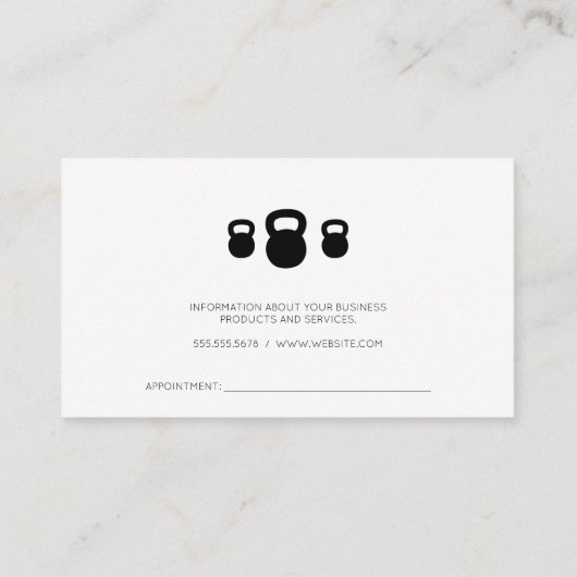 Kettle Bell Rack | Persoonlijke trainer Afsprakenkaartje (Achterkant)