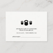 Kettle Bells Fitness Coach Appointment Afsprakenkaartje (Achterkant)