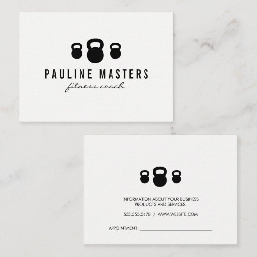 Kettle Bells Fitness Coach Appointment Afsprakenkaartje (Voorkant / Achterkant)