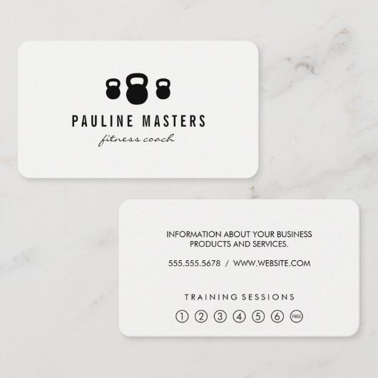 Kettle Bells Fitness Coach Loyalty-Kaarten Klantenkaartje (Voorkant / Achterkant)