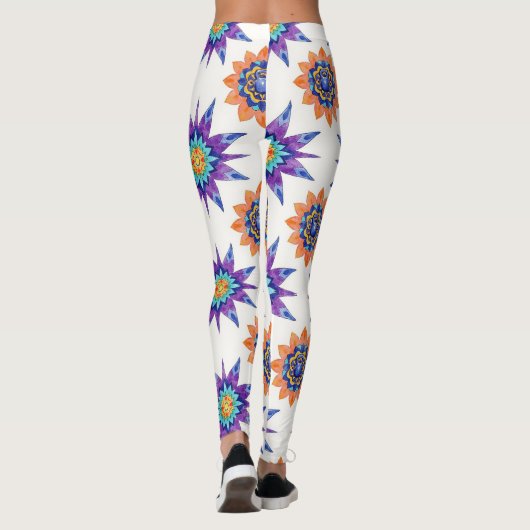 Kettle Bells Floral Mandalas Seamless Pattern Leggings (Achterkant)