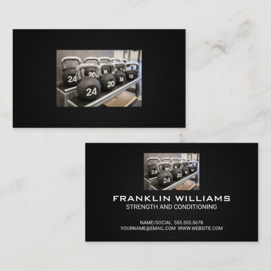 Kettle Bells | Gym Gewichten Visitekaartje (Voorkant / Achterkant)