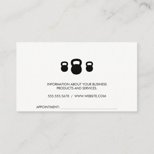 Kettle Bells Icons | Fitnesscoach Afsprakenkaartje (Achterkant)