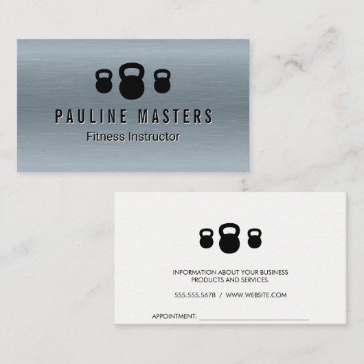 Kettle Bells Icons | Fitnesscoach Afsprakenkaartje (Voorkant / Achterkant)