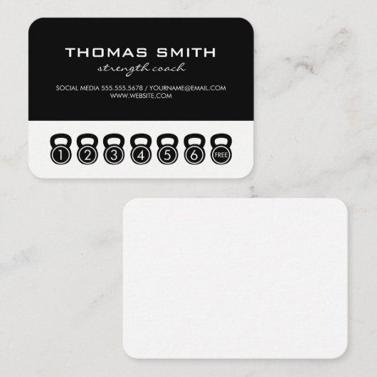 Kettle Bells / Ponskaart Sessies (zwart / wit) Klantenkaartje (Voorkant / Achterkant)