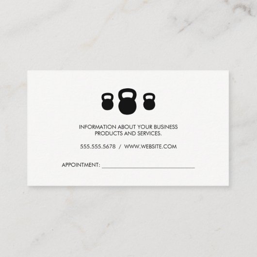 Kettle Bells Sprinter Fitness Coach Afspraak Afsprakenkaartje (Achterkant)