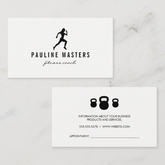 Kettle Bells Sprinter Fitness Coach Afspraak Afsprakenkaartje (Voorkant / Achterkant)