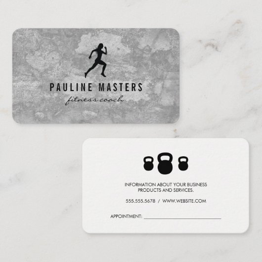 Kettle Bells Sprinter Grunge Appointment Afsprakenkaartje (Voorkant / Achterkant)