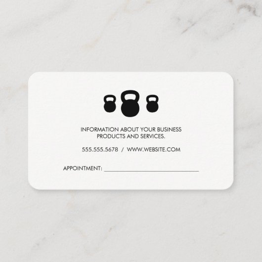 Kettle Bells Sprinter Grunge Appointment Afsprakenkaartje (Achterkant)