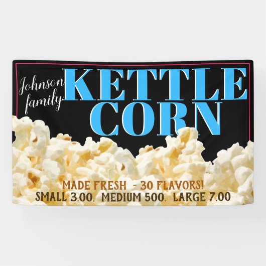 Kettle Corn Popcorn Promo Adverteren Banner (Horizontaal)