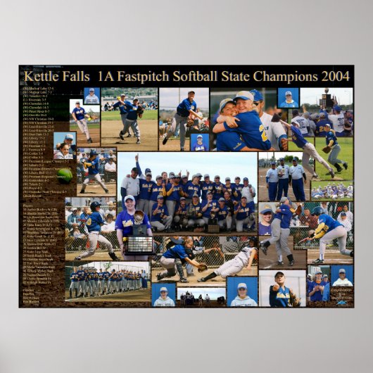 Kettle Herfsten 1A Fastpitch State Champions Poster (Voorkant)