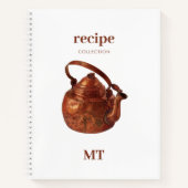 Kettle Recipe Cookbook Minimale Monogram Notitieboek (Voorkant)
