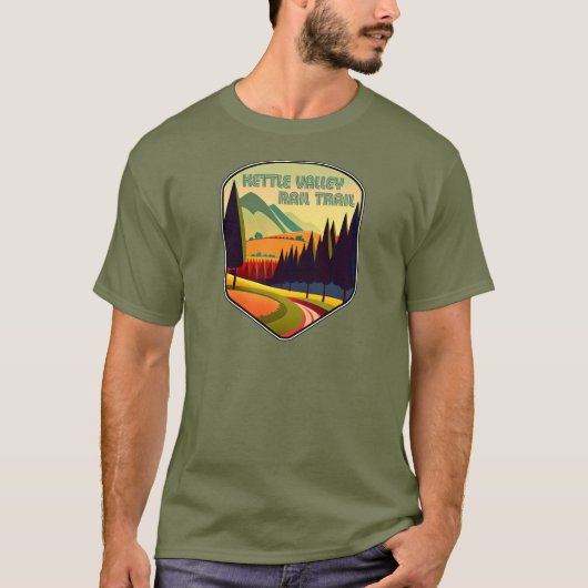 Kettle Valley Rail Trail British Columbia Kleuren T-shirt (Voorkant)