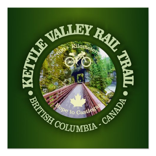 Kettle Valley Rail Trail (fietsen c) Perfect Poster (Voorkant)
