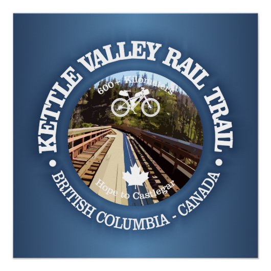 Kettle Valley Rail Trail (fietsen c) Perfect Poster (Voorkant)