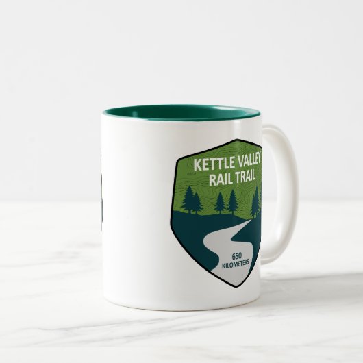 Kettle Valley Rail Trail Verenigd Koninkrijk Tweekleurige Koffiemok (Voorkant rechts)