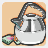 Kettle Vierkante Sticker (Voorkant)