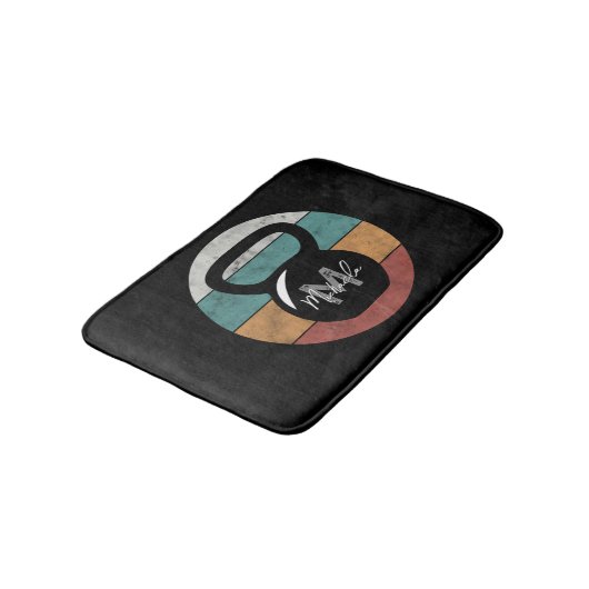  kettlebell aangepast monogram initiaal badmat (Gekanteld)