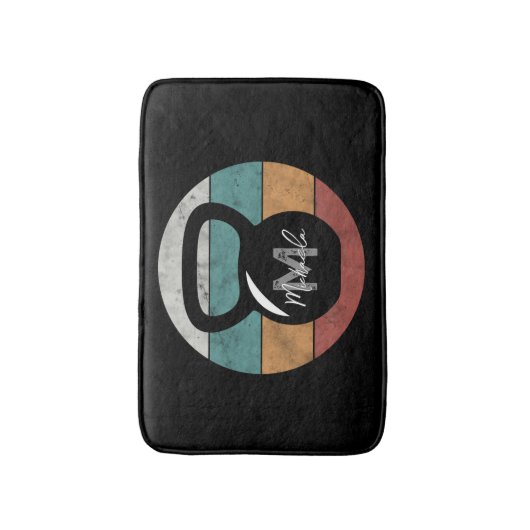  kettlebell aangepast monogram initiaal badmat (Voorkant Verticaal)