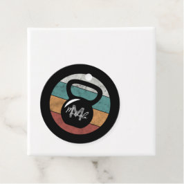  kettlebell aangepast monogram initiaal bedankjes labels