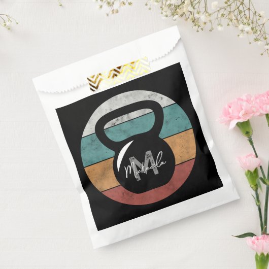 kettlebell aangepast monogram initiaal bedankzakje (Gezegeld)