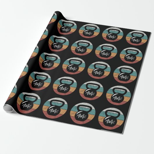 kettlebell aangepast monogram initiaal cadeaupapier (Uitgerold)