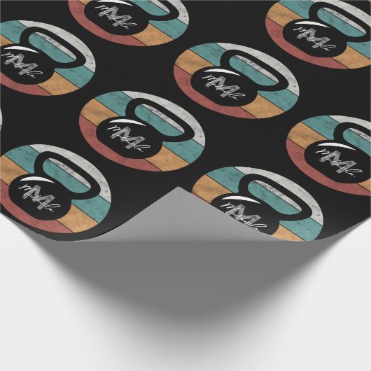  kettlebell aangepast monogram initiaal cadeaupapier (Hoek)