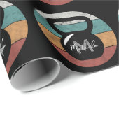 kettlebell aangepast monogram initiaal cadeaupapier (Rol Hoek)