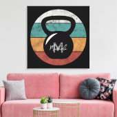 kettlebell aangepast monogram initiaal canvas afdruk (Insitu (Woonkamer))