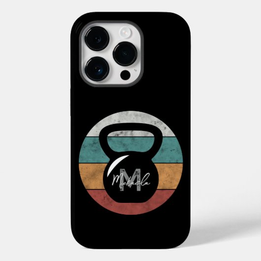 kettlebell aangepast monogram initiaal Case-Mate iPhone case (Achterkant)