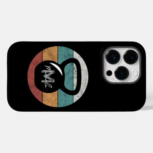  kettlebell aangepast monogram initiaal Case-Mate iPhone case (Achterkant (horizontaal))