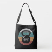 kettlebell aangepast monogram initiaal crossbody tas (Achterkant)