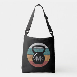 kettlebell aangepast monogram initiaal crossbody tas