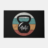  kettlebell aangepast monogram initiaal deurmat (Voorkant)