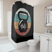  kettlebell aangepast monogram initiaal douchegordijn (In situ)
