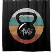  kettlebell aangepast monogram initiaal douchegordijn (Voorkant)