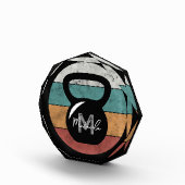  kettlebell aangepast monogram initiaal fotoblokken (Rechts)
