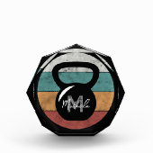  kettlebell aangepast monogram initiaal fotoblokken (Voorkant)