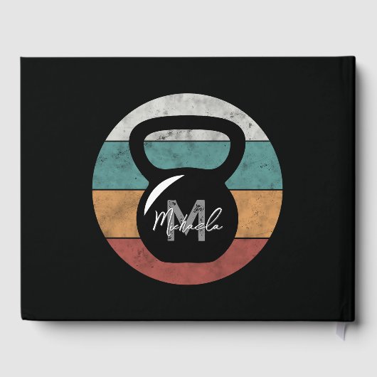  kettlebell aangepast monogram initiaal gastenboek (Achterkant)