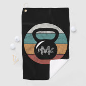  kettlebell aangepast monogram initiaal golfhanddoek (Insitu)