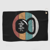 kettlebell aangepast monogram initiaal golfhanddoek (Horizontaal)