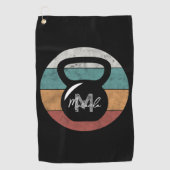  kettlebell aangepast monogram initiaal golfhanddoek (Voorkant)