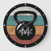 kettlebell aangepast monogram initiaal grote klok (Voorkant)