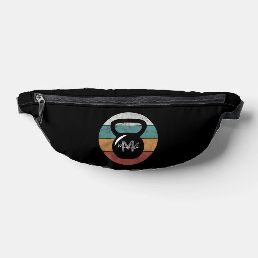 kettlebell aangepast monogram initiaal heuptasje (Liggend)