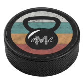  kettlebell aangepast monogram initiaal hockey puck (3/4)